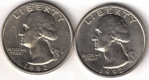 1992-D + P Uncirculated Two Washington Quarters! - Picture 1 of 2