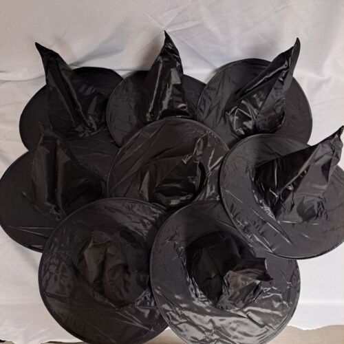 8 Black Witch Hats Halloween coven party witchcraft Fun Decor adult size NEW