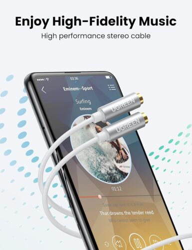 Headphone Splitter 3.5mm Audio Stereo Y Splitter Extension Cable Male to - Picture 3 of 9