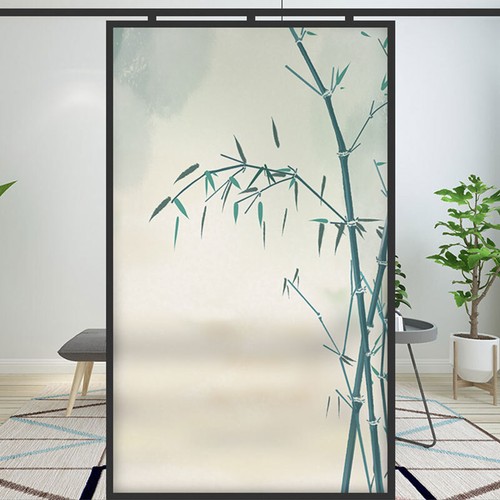 Pellicole vetro colorato bambù stile cinese pellicola finestre decorazione aggrappato statico - Foto 26 di 30