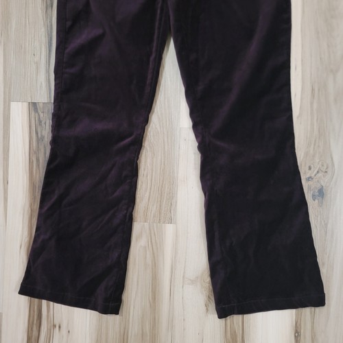Paige Pants Womens Size 31 Claudine Flared Velvet Black Cherry Mid Rise Pockets - Picture 2 of 12