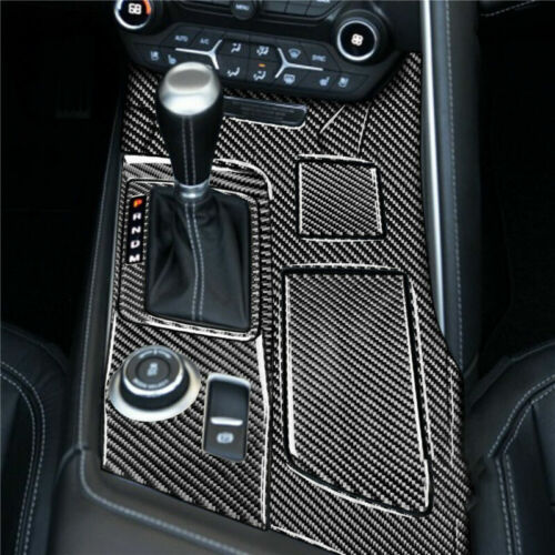 27Pcs Carbon Fiber Interior Set Decor Trim Kit For Chevrolet Corvette C7 2014-19 - Foto 5 di 11