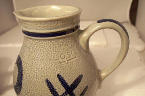 2 Dif Original Gerzit Blue-Grey Staffel Stoneware Salt Glazed Pitchers W Germany - Picture 3 of 10