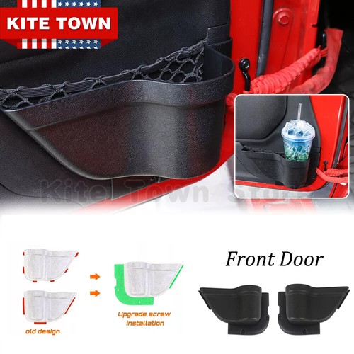 2x Front Door Net Pockets Tray Box Interior For 11-18 2/4 Door Jeep Wrangler JK