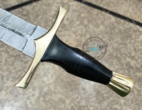 21.25" Custom Hand Made Beautiful Damascus steel double edge Sword knife (3005) - Picture 7 of 7