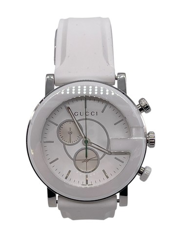 Gucci 44mm G Chrono Watch 101m Stainless Steel White Ceramic Used Men, Women - Picture 2 of 15