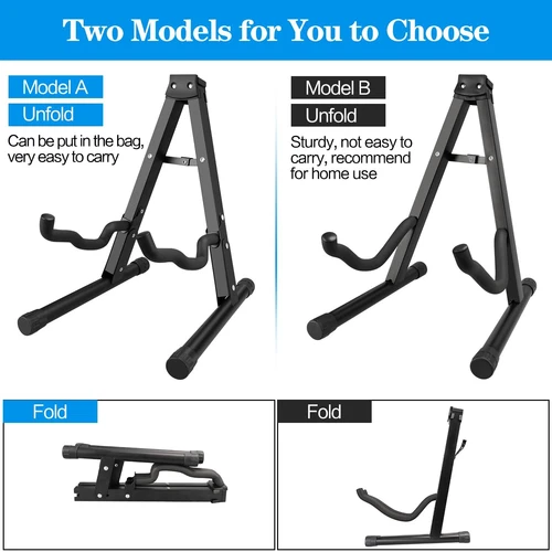 Guitar Stand A-Frame Folding Guitar Stand w/ Non-Slip Rubber and Foam Arms - Picture 3 of 9