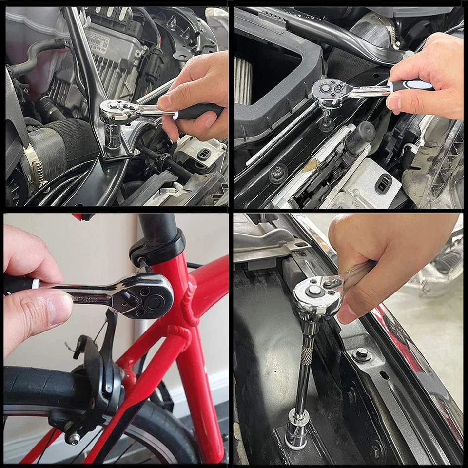 Juego De 46 Piezas Herramientas Mecánicas Caja Llaves De Vaso 1/4 Pulgada Set NUEVO. Foto 3 de 4