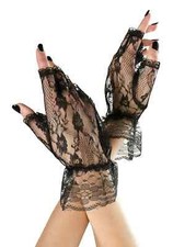 Women's Black Lace Cuff Gloves