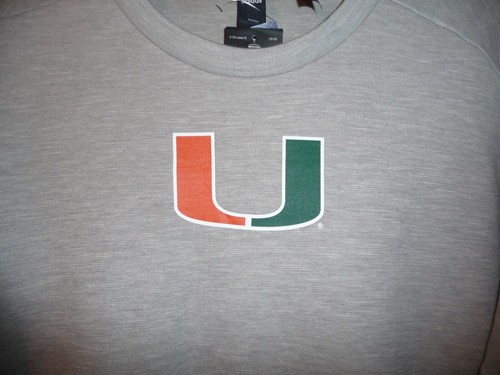 MIAMI HURRICANES ADIDAS ID STADIUM CREW SIZE LARGE / EXTRA LARGE NWT - Picture 2 of 6