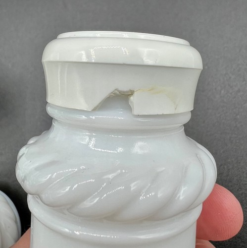 Lot of 7 VTG Hazel Atlas Milk Glass Spice Jars / shakers 3.75" - Picture 10 of 10