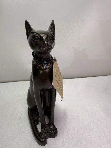 Discoveries Egyptian Imports Bastet Cat Goddess Statue - 5.5” Brown Gold Egypt - Picture 2 of 11