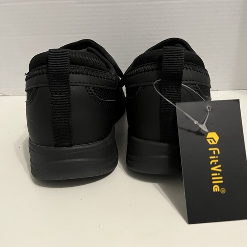 FitVille Easy Top Wings V9 Women’s Shoes US Size 8.5 EW ~ Jet Black - Picture 2 of 8