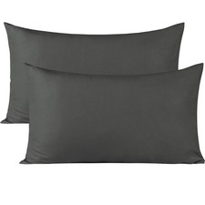 Toddler 13x18 Travel Pillowcases: 2pc Egyptian Cotton, Zippered, Dark Gray