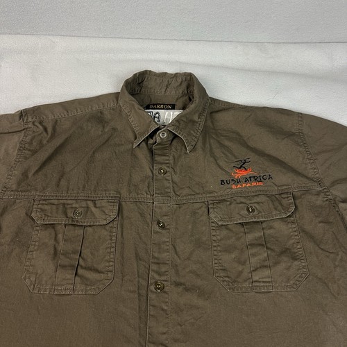 Camisa de Caza Barron Bush África Safaris Para Hombres Grande Marrón Algodón Informal S/S - Imagen 5 de 11