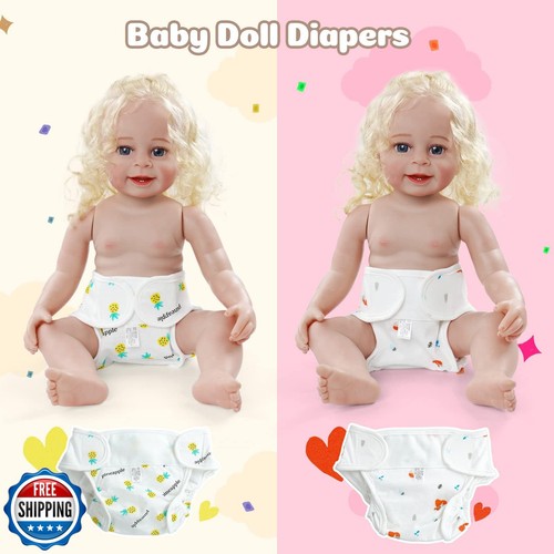 JIZHI 4 Stück Reborn Baby Puppenwindeln wiederverwendbar für 17-24 Zoll Babydolls, Puppen - Bild 5 von 5