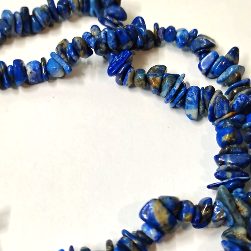 Vintage Lapis Lazuli Necklace Southwestern Nugget Chunk Chip 34 Inch Strand Blue - Picture 6 of 7