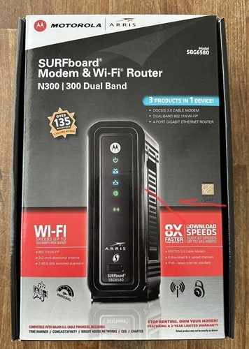 Motorola Arris Surfboard SBG6580 DOCSIS 3.0 Cable Inalámbrico Módem Router Gateway
