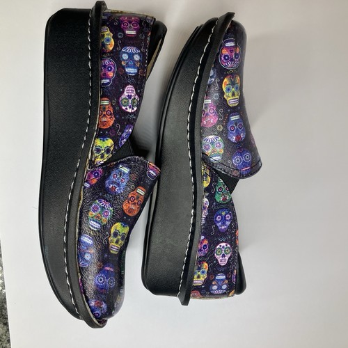 Alegria Debra Sugar Skull Shoes 36 Us 6 To 6.5 Leather PG Lite Slip Resistant - Picture 8 of 12