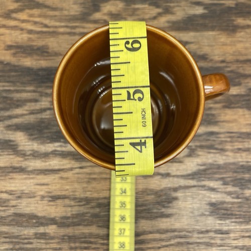 Vtg Schierling Germany Brown Glaze Pottery Mug Christmas Theme 6oz - Picture 8 of 9