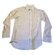 NWT MCM 1970s Van Heusen 417 Vanopress mens S white striped dress shirt MINT