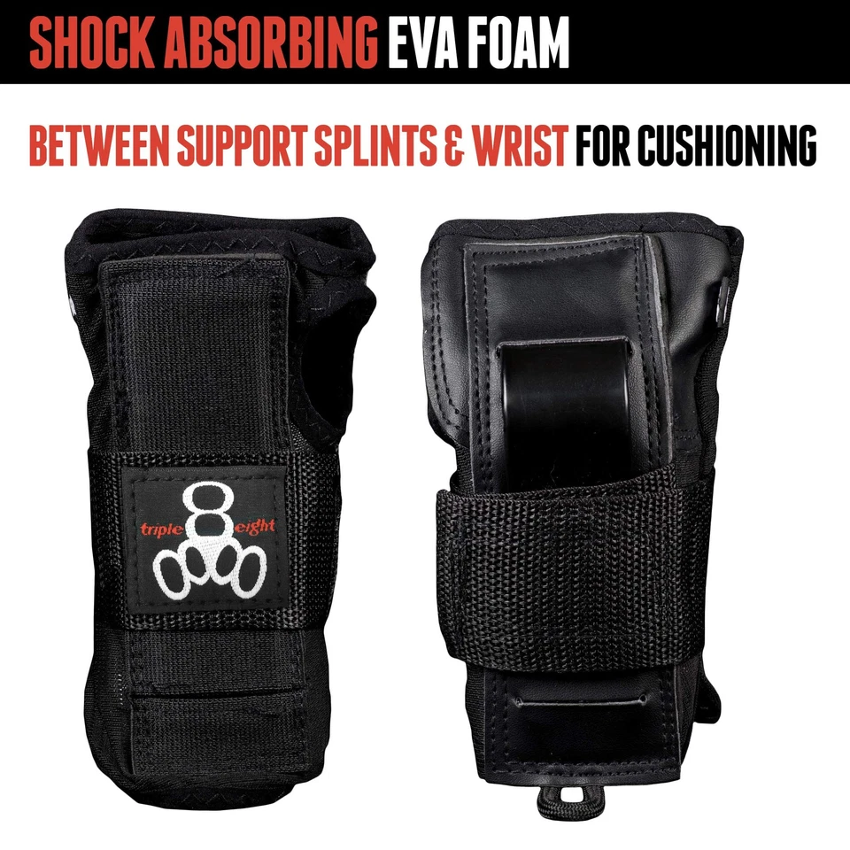 Muñequeras grandes negras para skateboarding snowboard y patinaje sobre ruedas Foto 3 de 4