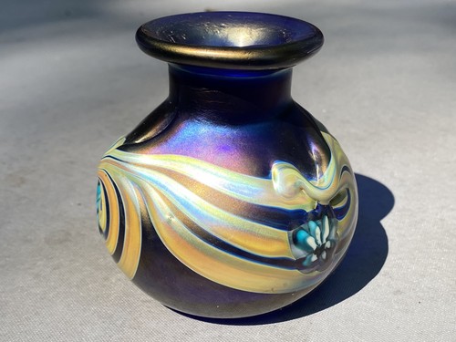 Herb A Thomas HAT Art Glass Cabinet Vase - Picture 6 of 14