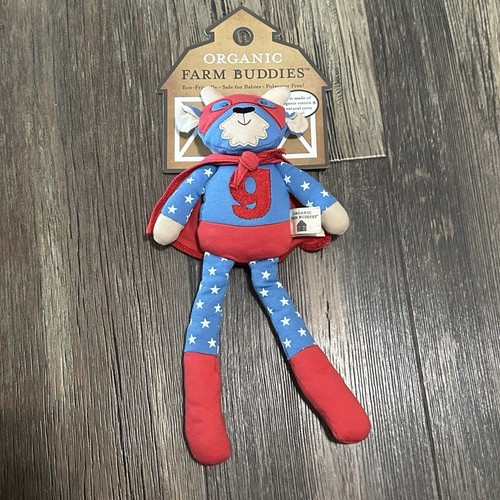 Bio Farm Buddies Superheld Plüsch Baby Junge Spielzeug SUPER GO-T Ziege Neu mit Etikett