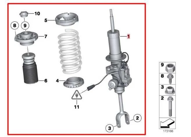 2010-2012 BMW 750Li xDrive 4,4 л полный привод передний водитель левая сторона амортизатор стойки - Изображение 2 из 4