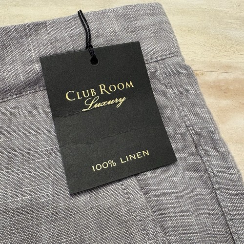 Pantaloni di lino di lusso Club Room taglia 36x32 nuovi con etichetta - Foto 7 di 11
