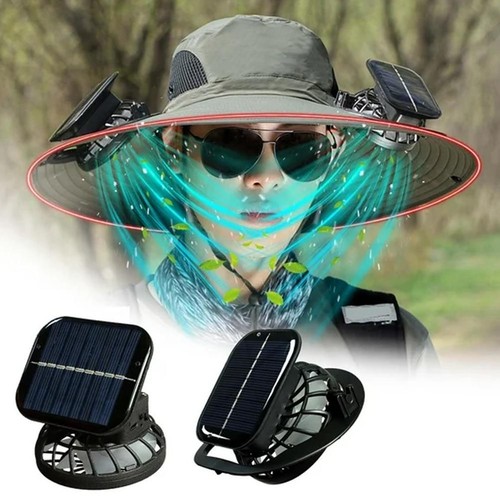 Ventilatore Solare 3 Velocità Regolabili Mini Raffreddamento Basso Rumore Cappello Ventilatore Outdo asz - Foto 5 di 7