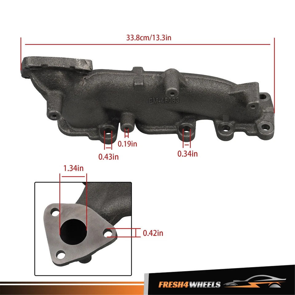 Right Exhaust Manifold Kit 674-686 For Ford Explorer Flex Lincoln MKS MKT 10-19 — 第 2/4 张图片