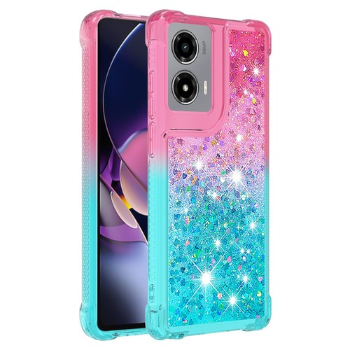 For Motorola Phone Case Gradient Liquid Glitter Bling Quicksand Anti-Fall Cover - Picture 11 of 12