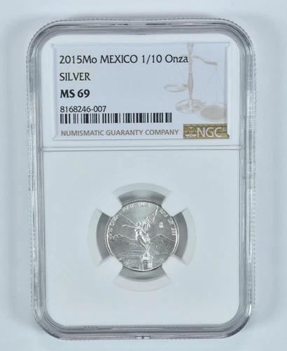 2015 Mo Mexico 1/10 Onza Silver Libertad MS69 NGC Brown Label
