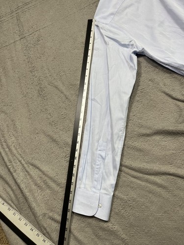 Bar III Dress Shirt Mens Medium 15-15.5 34/35 Light Blue Stretch Slim Fit - Picture 5 of 5