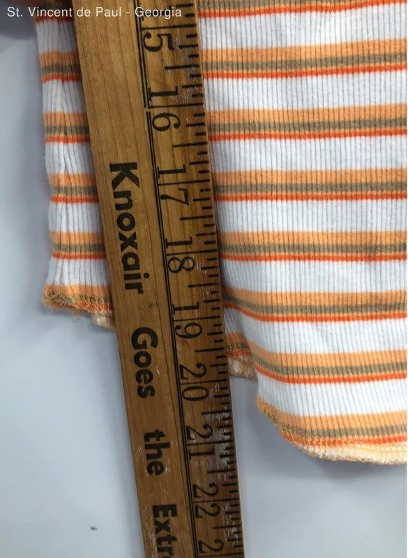 Arizona Orange Stripe Y2K 100% Cotton Summer Tank Top - Size M - Изображение 3 из 4