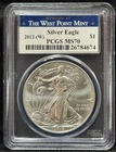 PCGS MS70 2012 US American Silver Eagle One Dollar Silver Coin-674