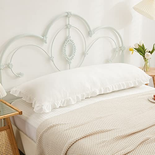 Body Pillow Cover 20x54inches Long Pillowcase Ruffled Chic Boho 1 Body White - Picture 4 of 7
