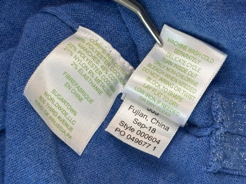 Suéter Lilly Pulitzer Cobo Cuello Barco Jaspeado Azul Costero Gran Tamaño GRANDE - Imagen 9 de 10