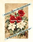 Red & Cream Garden Tin Sign Country Holiday Floral Art