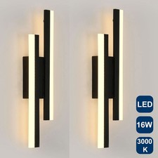 2X Wall Lights LED 16W 3000K Wall Sconce Lamps Corridor Bedroom Room Lighting