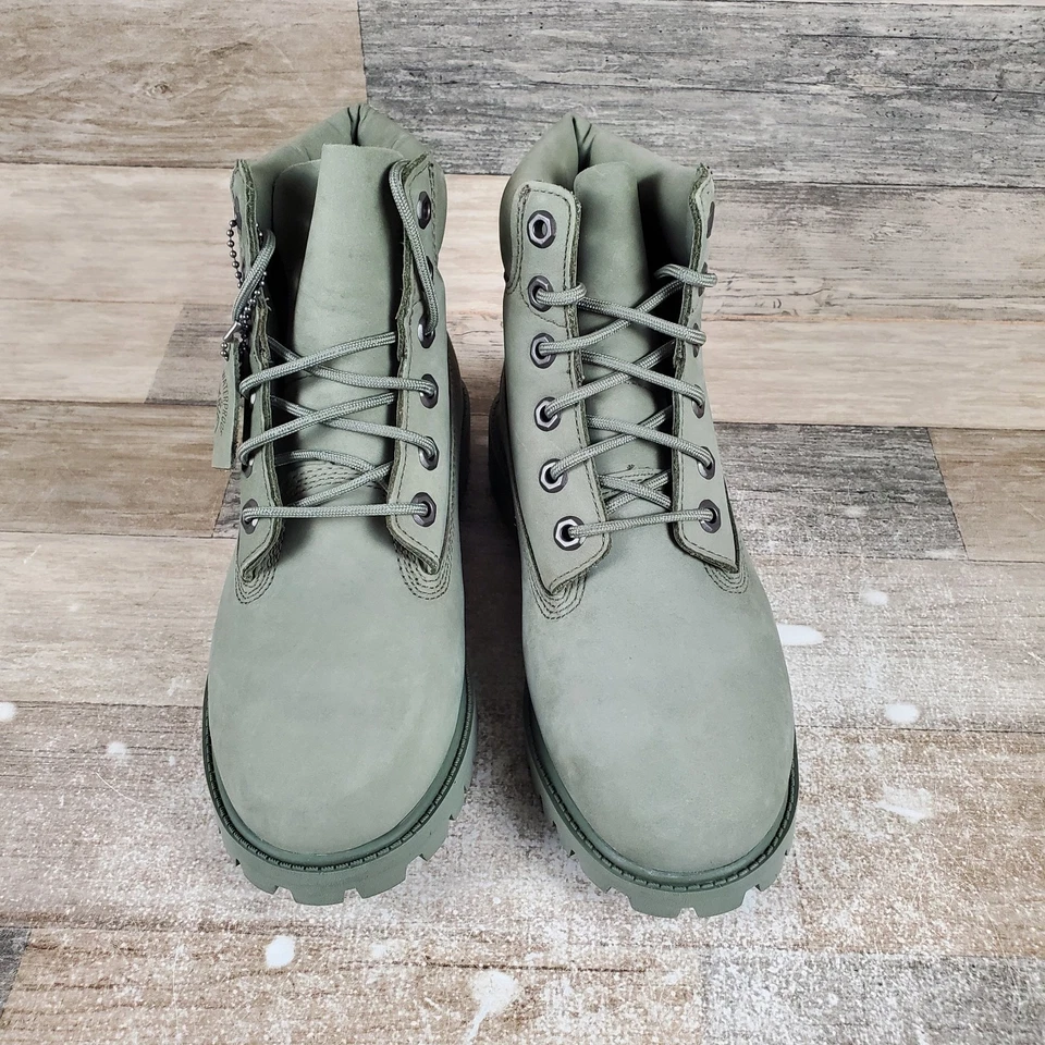 Botas impermeables Timberland Premium 6 pulgadas para niños talla 5 verde oscuro con cordones Foto 2 de 4