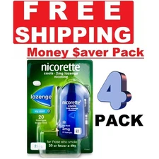 4 x Nicorette Cools 2mg Lozenge ICY MINT 20 Lozenges PACK OF 4