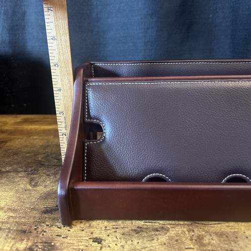 Station de charge Chaps bois et similicuir valet peut contenir 6 appareils bureau compact - Photo 8 sur 13