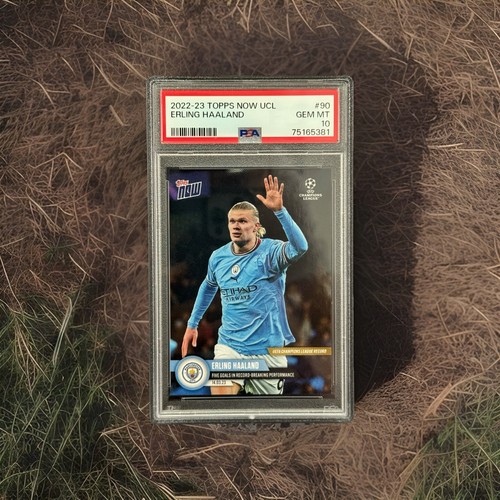 2022 Topps Now Erling Haaland #90 5 Goals In Record-Breaking Performance PSA 10