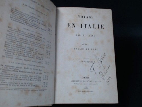 Voyage en Italie. Tome I. Naples et Rome. Taine, Hippolyte: - Picture 2 of 3