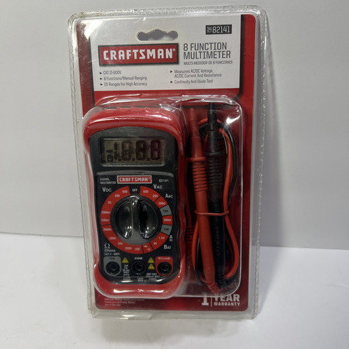CRAFTSMAN 34-82141 8 Function Digital Multimeter Volt AC/DC Sealed!