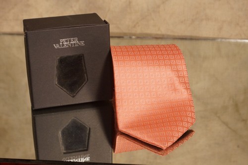 Brand New Never Worn Peter Valentine Pink Salmon Tie - Picture 4 of 6