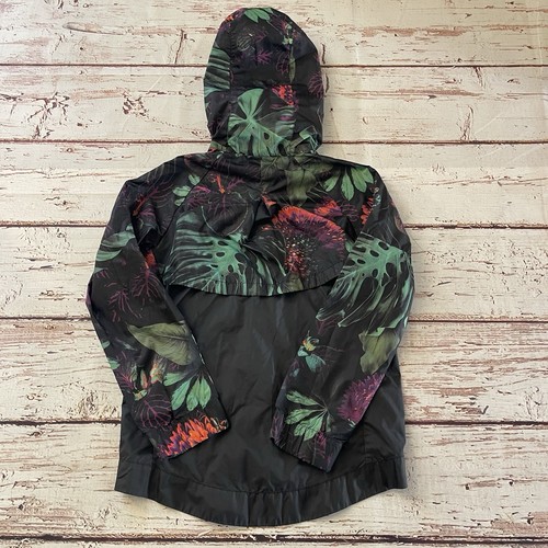 Nike Full Zip Hooded Windbreaker Youth Girls Size Medium Tropical Floral - Picture 5 of 5