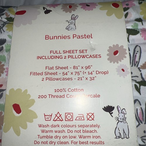 NWT! Cath Kidston - Spring Bunnies - Easter - Full Sheet Set - 100% Cotton - Picture 4 of 5